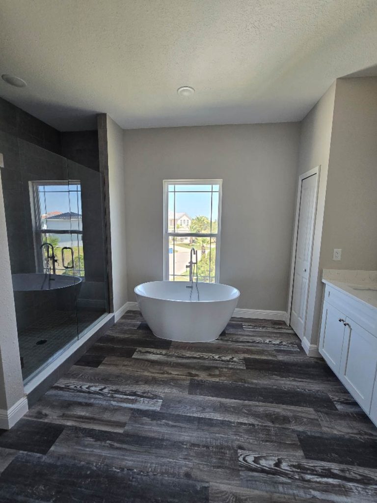 Master bathroom tub shower